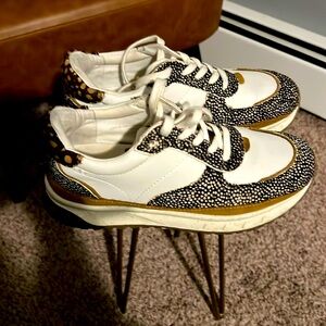 Madewell ladies leather sneakers. Kickoff Trainer Sneakers in Mix Calf Hair